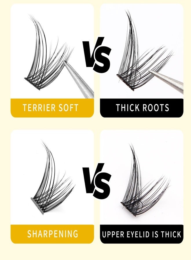 Vayator →VAYATOR 4 Styles Wide Cluster D Curl 8-20mm Professional Makeup Individual Cluster Eyelashes Grafting Fake False Eyelashes Eyelash Extension Individual Eyelash (D#16+18mm Mixed) - Image 4